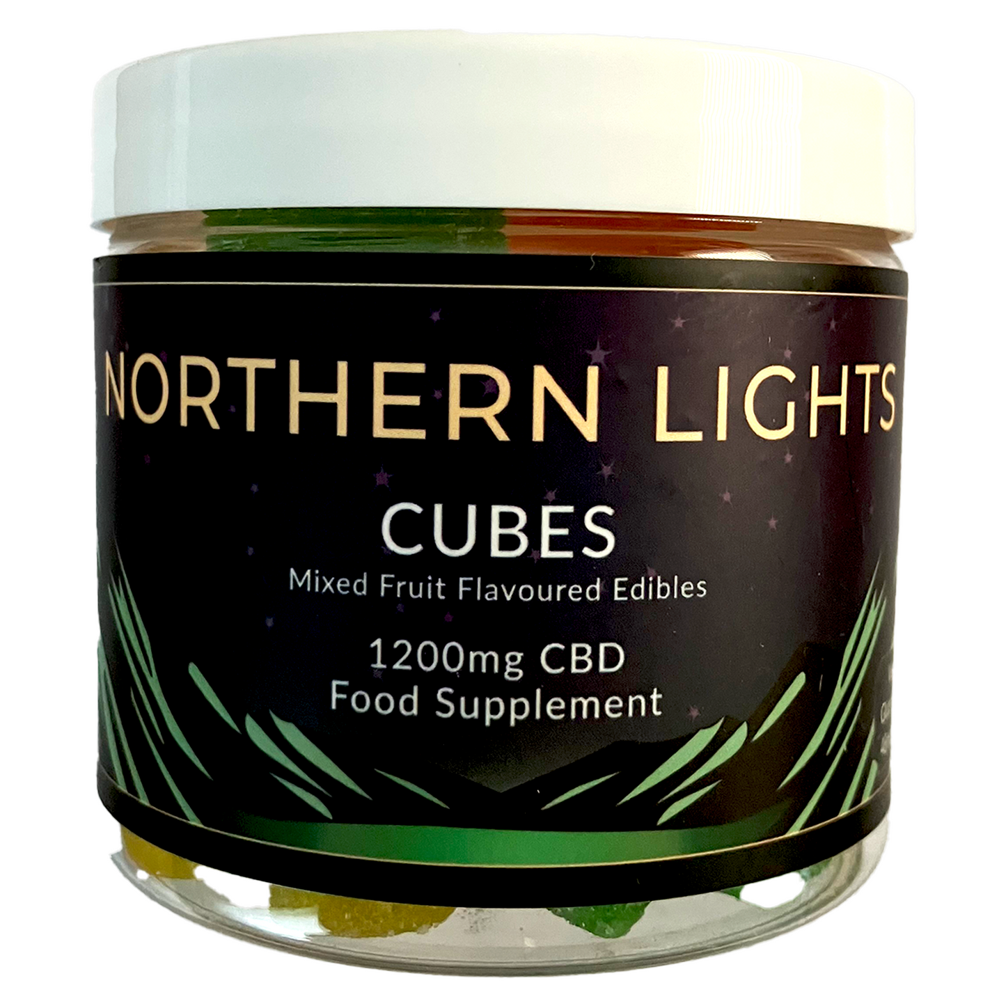 1200mg CBD Gummy Cubes (Small Tub)