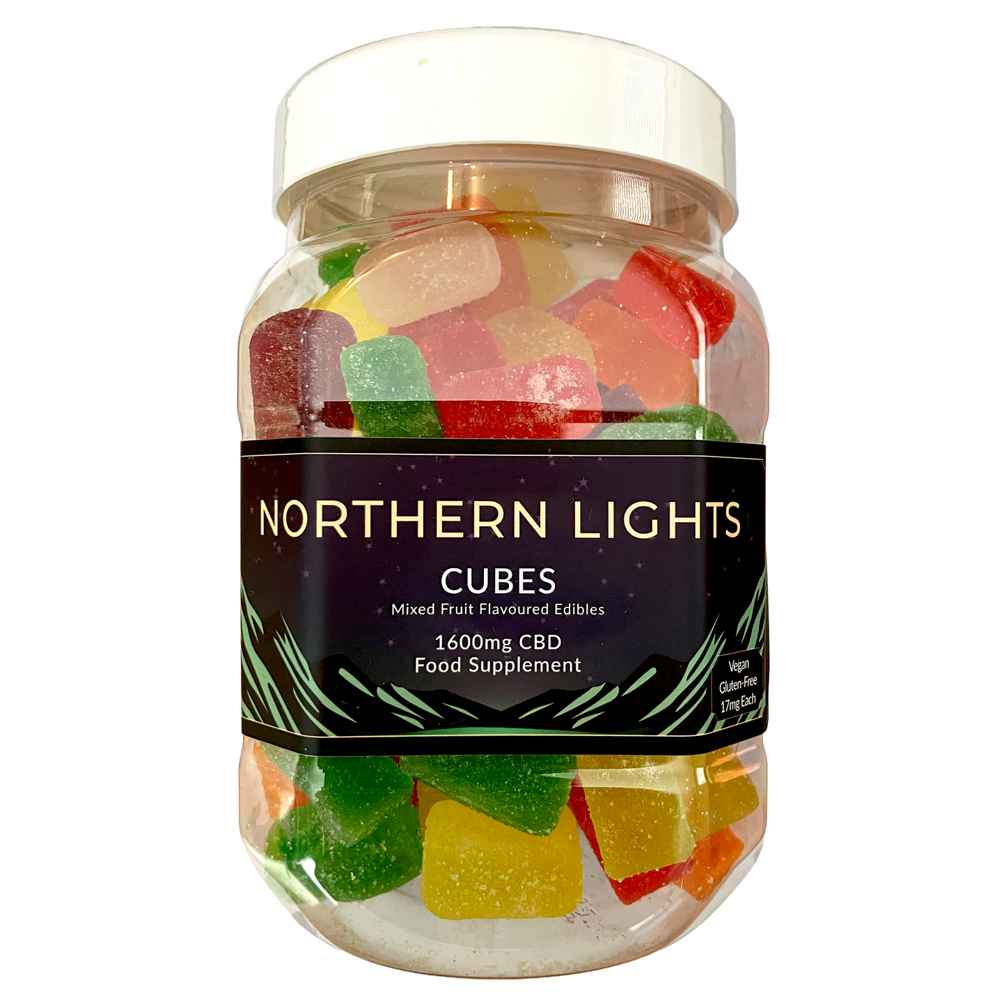 1600mg CBD Gummy Cubes (Large Tub)