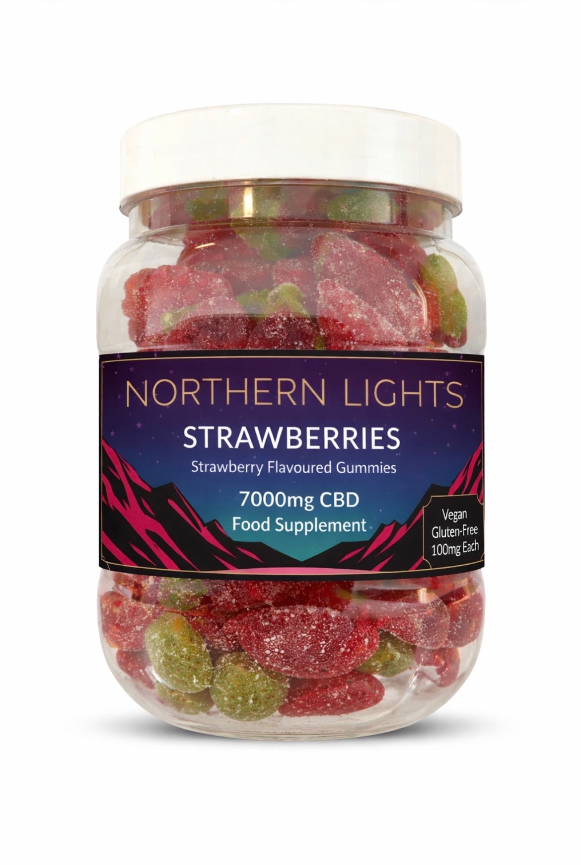 7,000mg (70 X 100mg Per Gummy) CBD Gummy Strawberries (Large Tub) FULL-SPECTRUM (ULTRA 🚀)