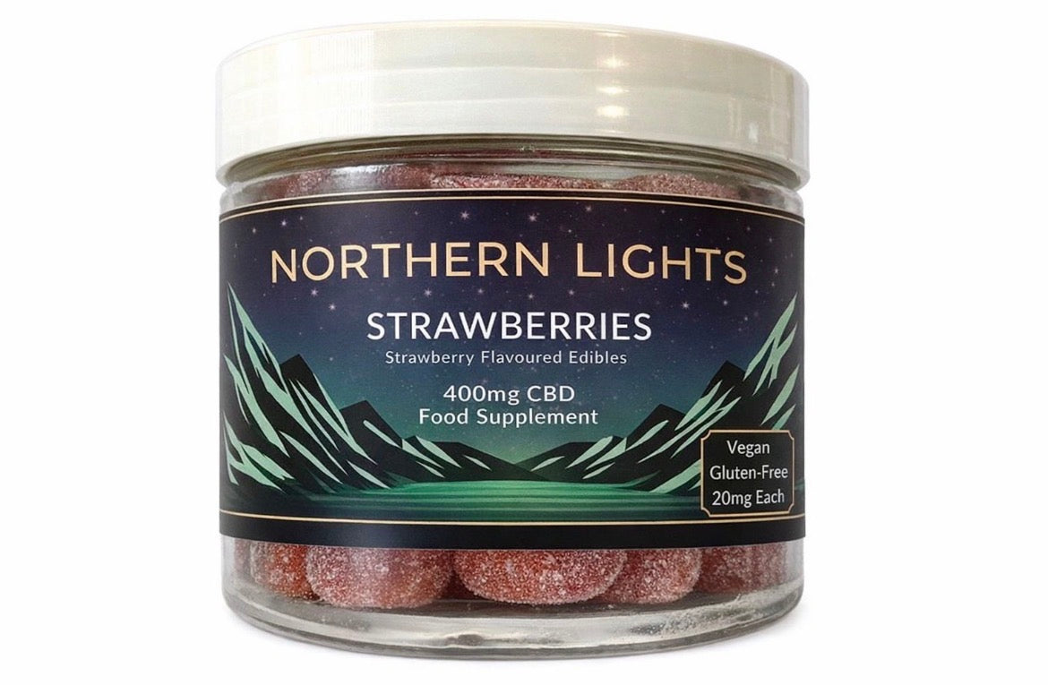 400mg (20 X 20mg per gummy) CBD Gummy Strawberries (Small Tub) FULL-SPECTRUM (Mild 🌱)