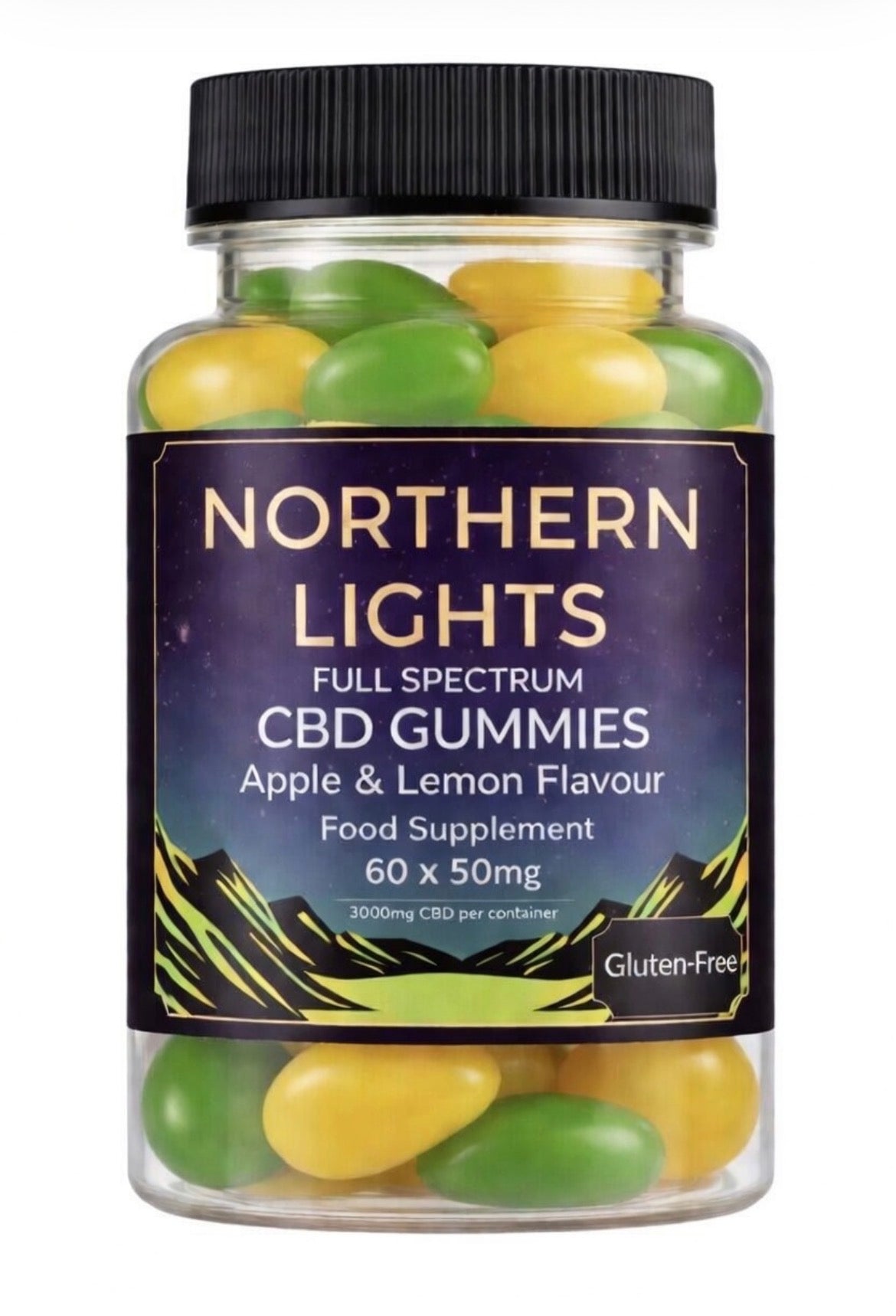 3000mg (60 x 50mg Per Gummy) CBD Apple & Lemon FULL-SPECTRUM (Strong 🔥)