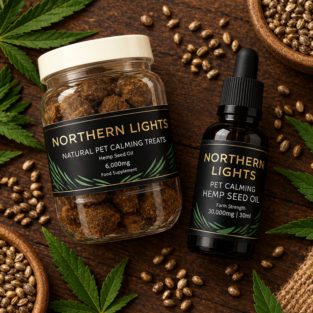 ⭐️ SPECIAL OFFER ⭐️ Extra Strength 30,000mg Pet Calming Hemp Seed Oil (30ml) + Natural pet calming treats