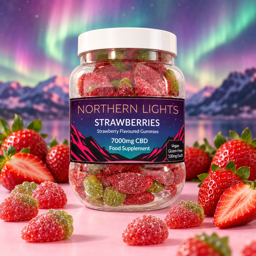 7,000mg CBD Gummy Strawberries - Full Spectrum | 100mg Per Gummy | 100 Gummies