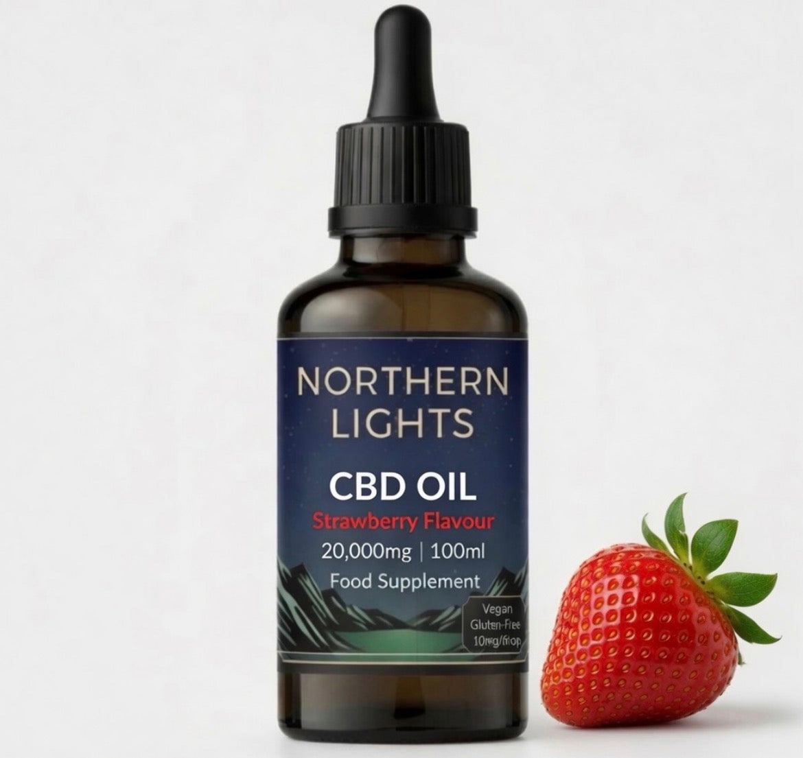 20,000mg  Full-Spectrum CBD OIL 100ml - Natural • Mint • Strawberry