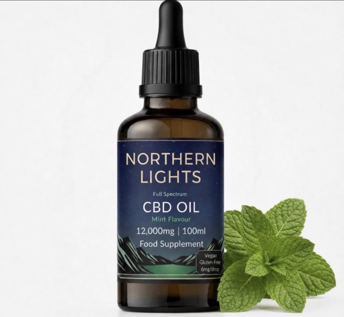 12,000mg Full-Spectrum CBD OIL 100ml - Natural • Mint • Strawberry