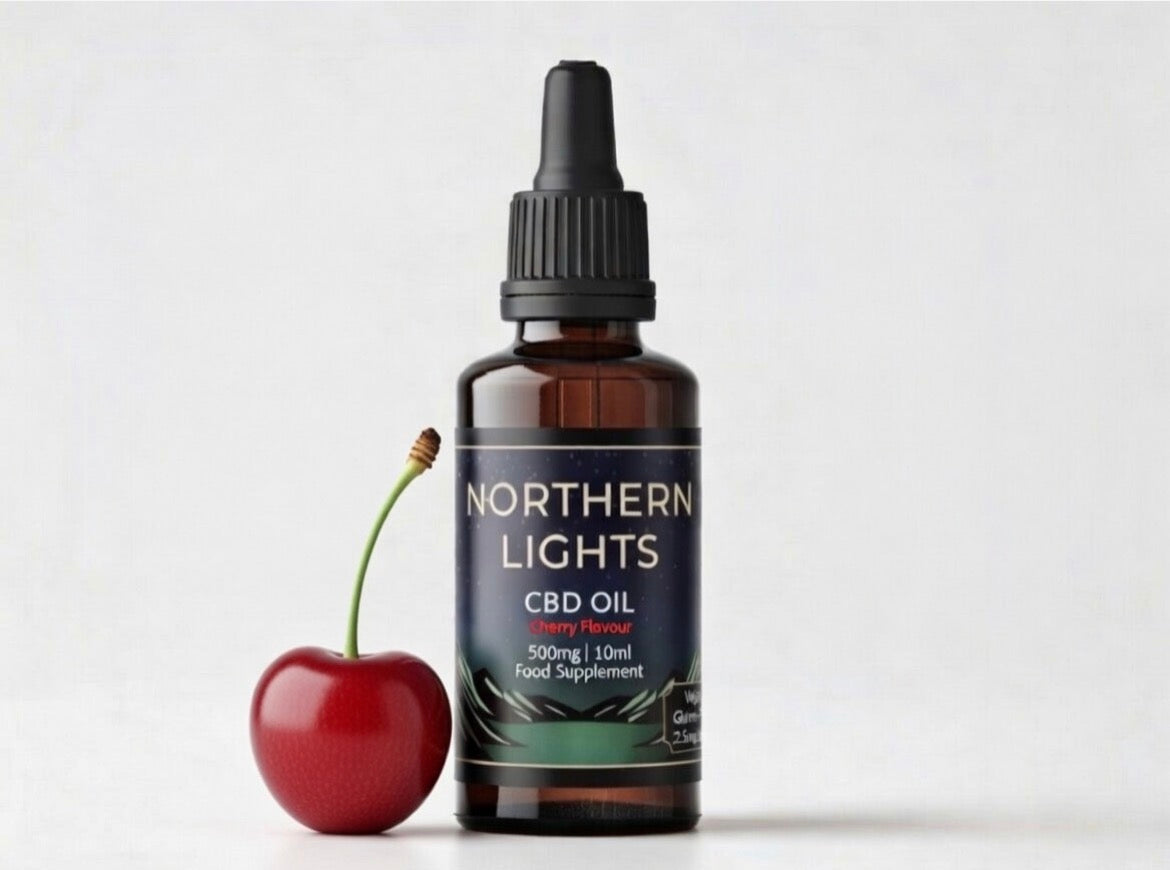 500mg CBD Oil - Cherry Flavour (10ml) COLD PRESSED FULL-SPECTRUM
