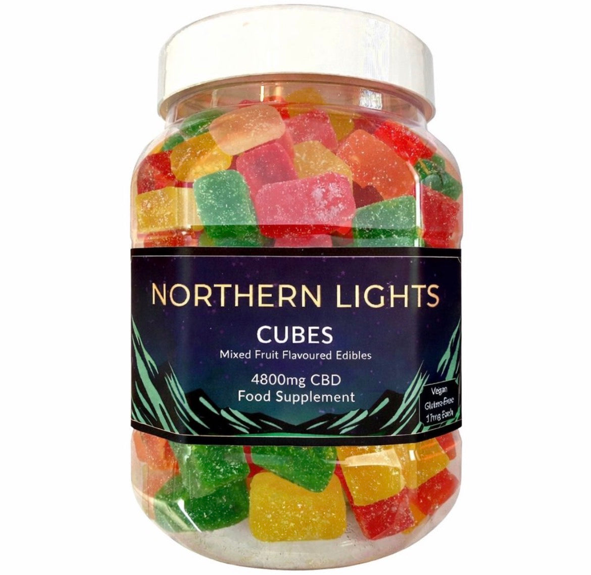 4800mg (95 X 51mg Per Gummy) CBD Gummy Cubes (Large Tub) FULL-SPECTRUM (Strong 🔥)