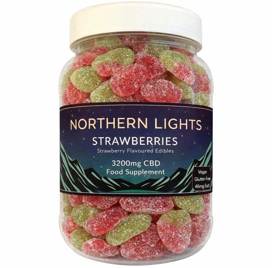3200mg (70 X 46mg PER GUMMY) CBD Gummy Strawberries (Large Tub) FULL-SPECTRUM (Strong 🔥) 💥FREE 500mg 10ml WATERMELON CBD OIL💥