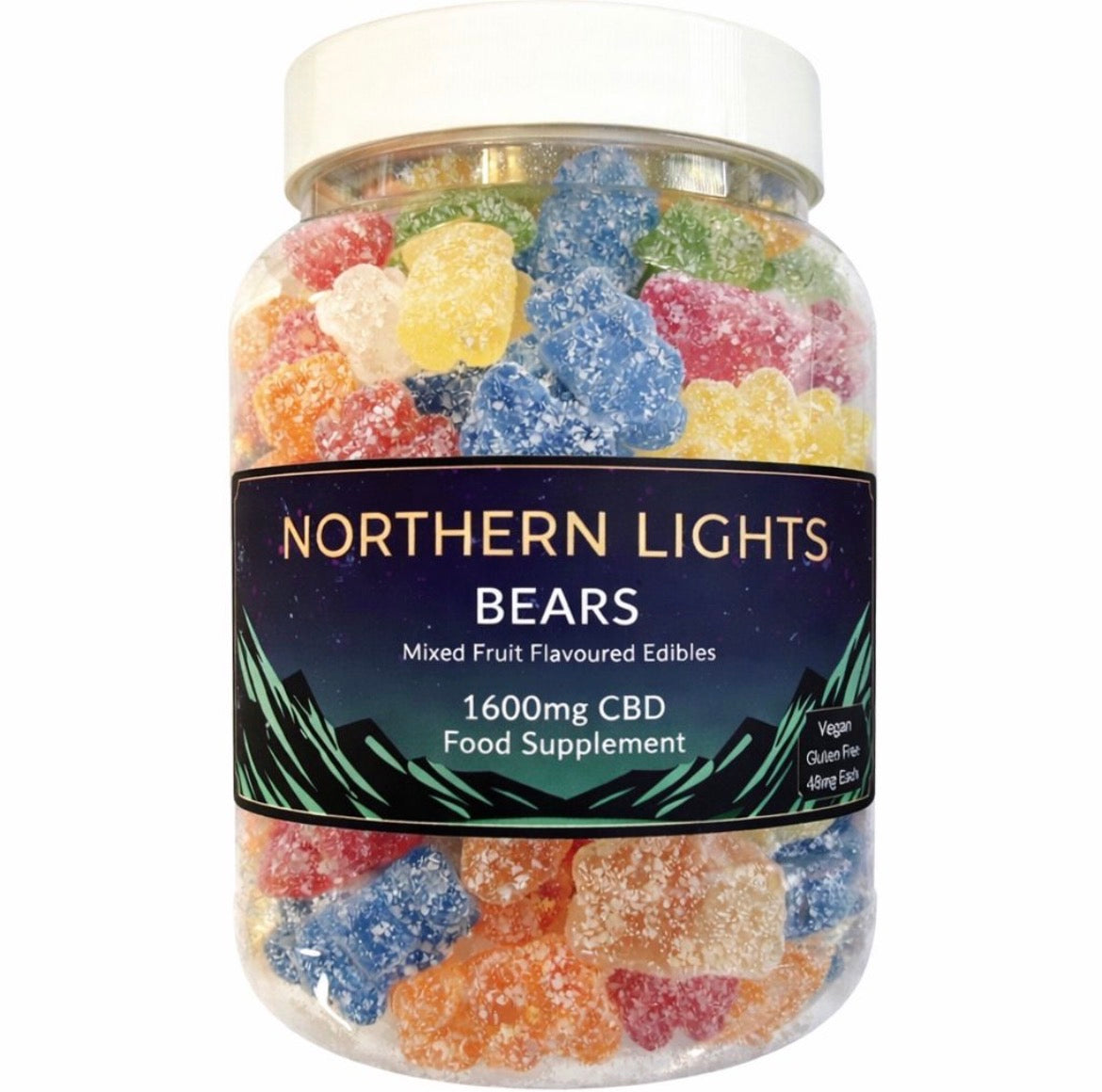 1600mg (100 X 16mg Per Gummy) CBD Gummy Bears (Large Tub) FULL-SPECTRUM (Mild 🌱)