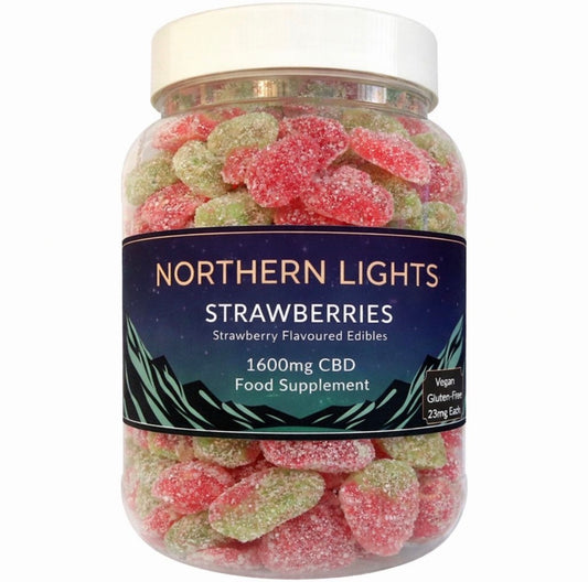 1600mg (70 X 23mg Per Gummy) CBD Gummy Strawberries (Large Tub) Full-SPECTRUM (Mild 🌱)