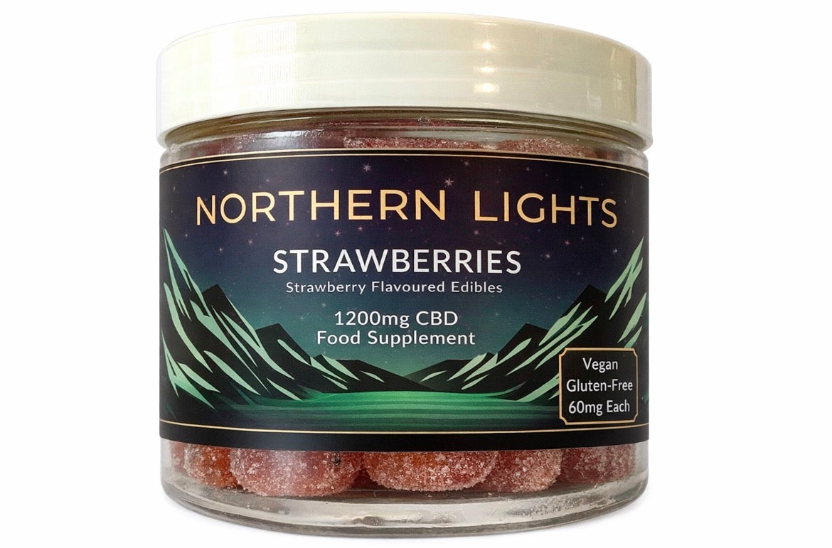 1200mg (20 X 60mg Per Gummy) CBD Gummy Strawberries (Small Tub) FULL-SPECTRUM (Strong 🔥) 💥FREE 500mg 10ml FULL SPECTRUM WATERMELON FLAVOUR CBD OIL 💥