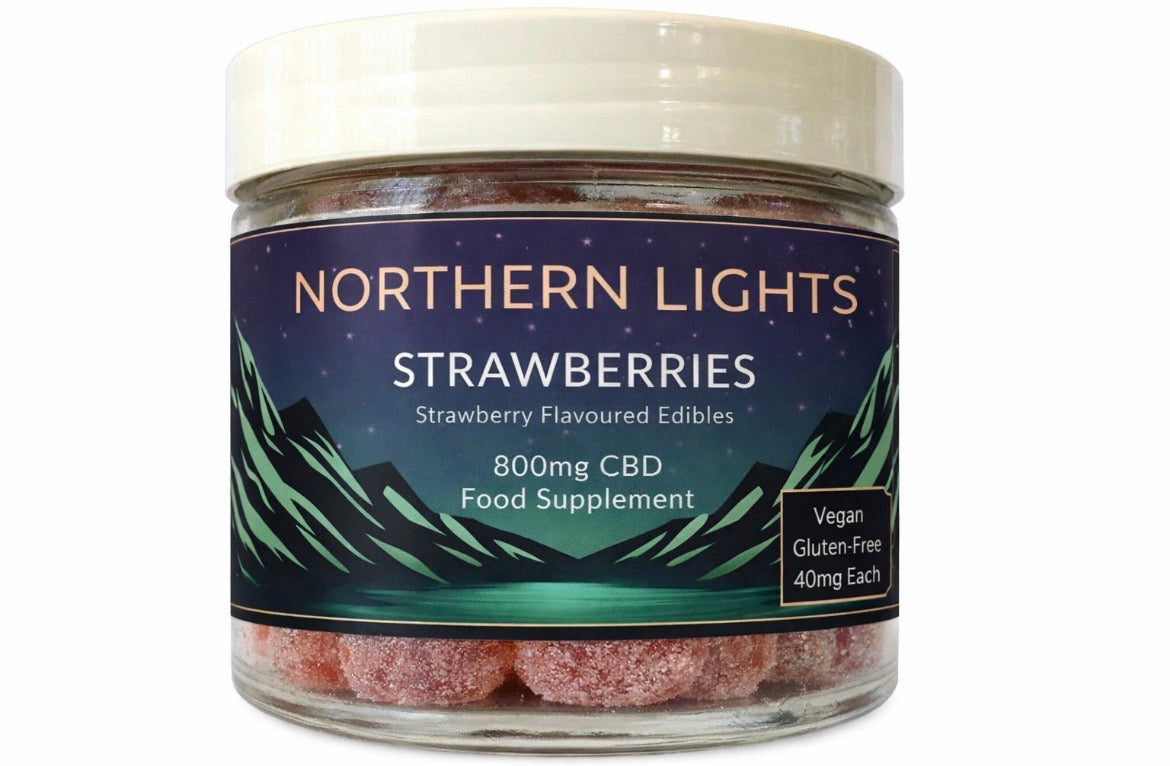 800mg (20 X 40mg Per Gummy) CBD Gummy Strawberries (Small Tub) Full-SPECTRUM (Strong 🔥)