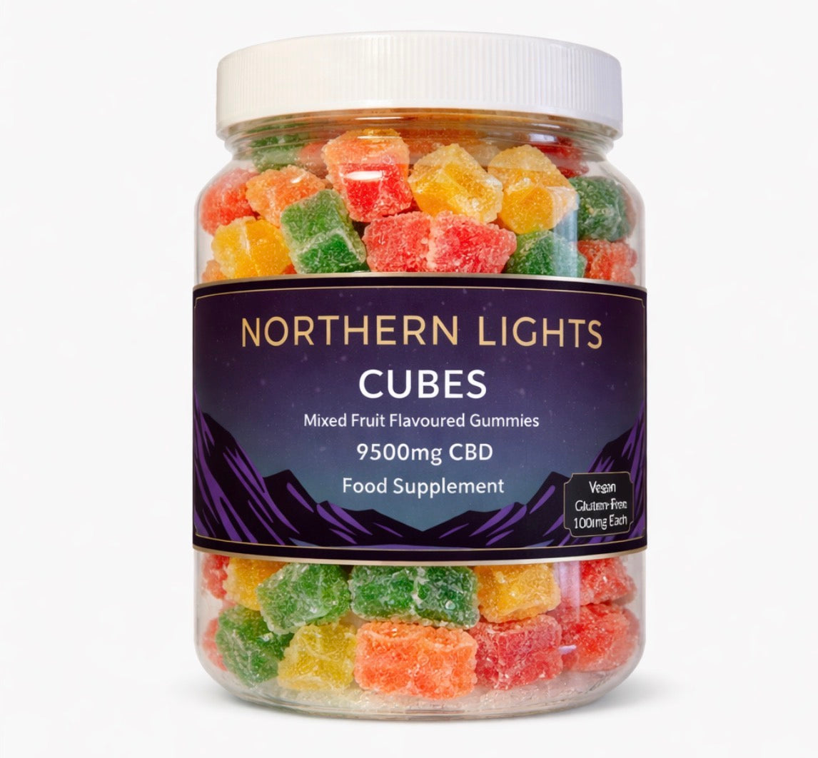 9,500mg (95 X 100mg Per Gummy) CBD Gummy Cubes (Large Tub) FULL-SPECTRUM (ULTRA 🚀)