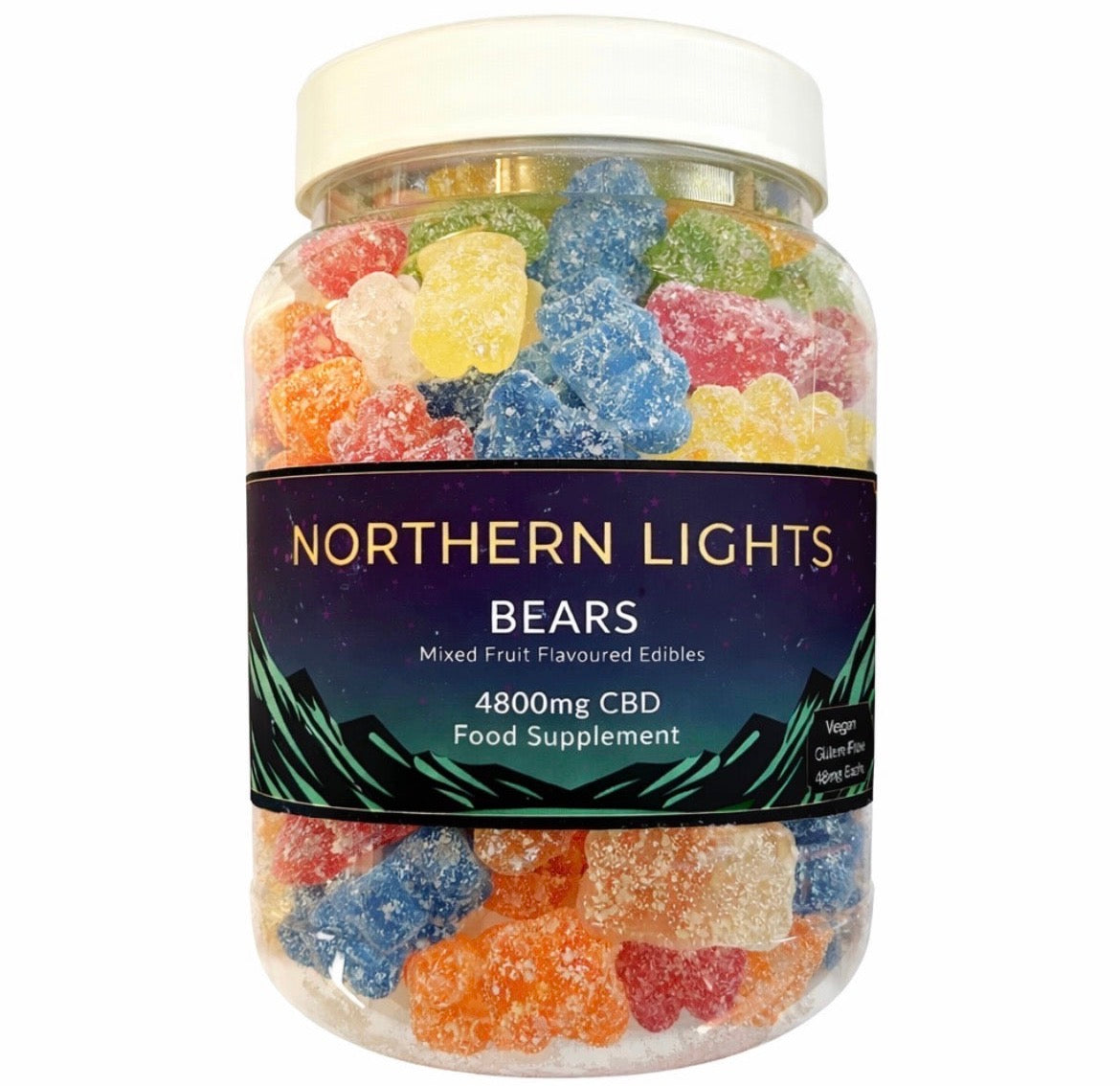 4800mg (100 X 48mg Per Gummy) CBD Gummy Bears (Large Tub) FULL-SPECTRUM (Strong 🔥)