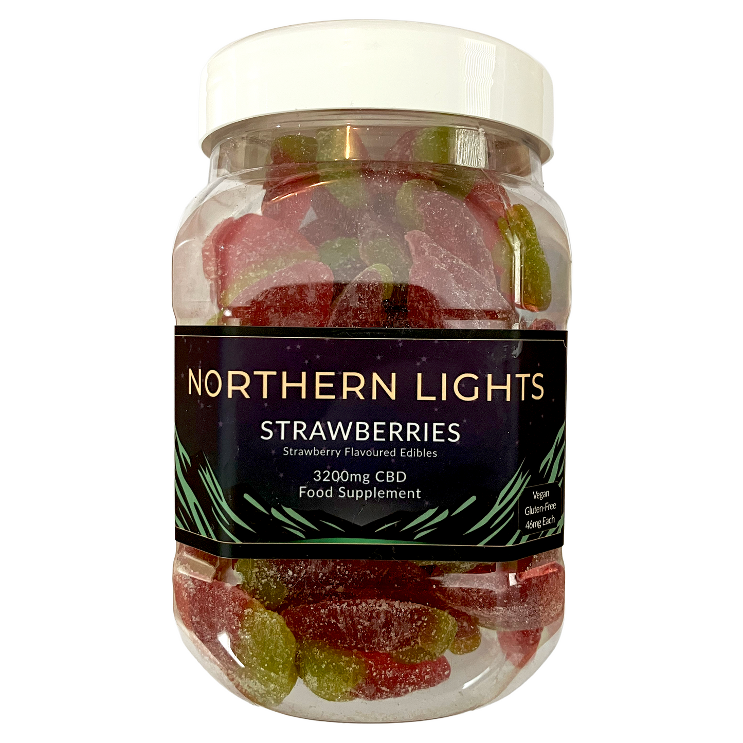 3200mg CBD Gummy Strawberries (Large Tub)